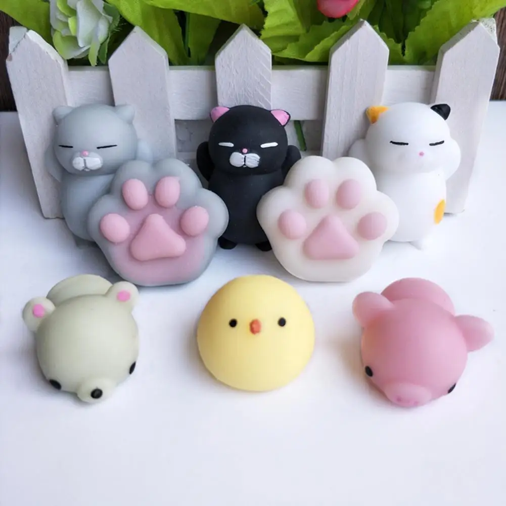 

10Pcs Lovely Relief Toys Elasticity Creative Decoration Stress Relief TPR Super Soft Animal Shape Squeeze Toy for Children Gifts