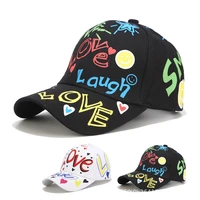 fashion new couple peaked foreign trade personalized graffiti female outdoor sun hat wholesale baseball cap