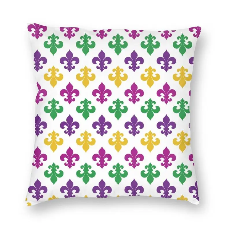 

Vibrant Colorful Fleur De Lis Floral Pop Art Square Throw Pillow Case Home Decor Lily Floral Cushion Cover for Sofa Polyeater