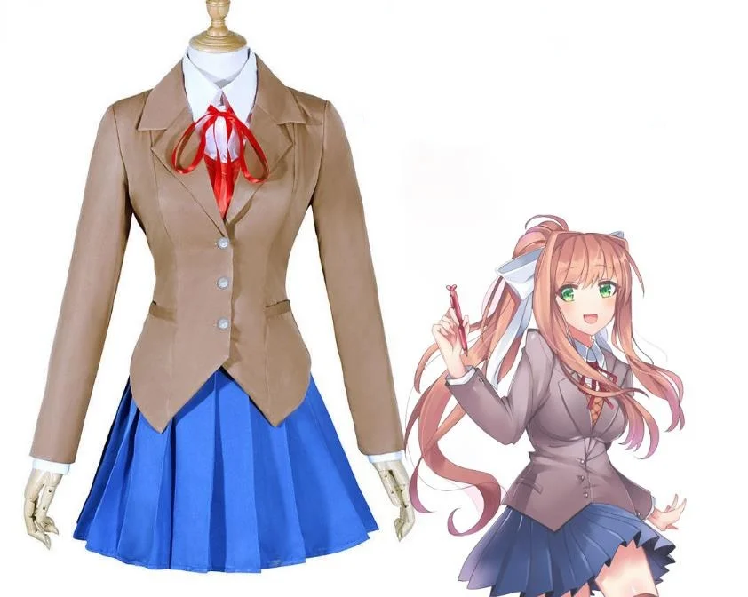 

Косплей-костюм Sayori Yuri Natsuki Monika, доки, Литературный клуб, косплей, школьная форма, аниме, костюмы на Хэллоуин для женщин