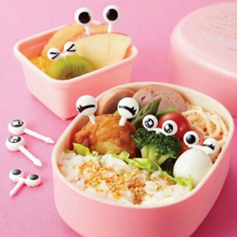 10 шт./лот милые вилки для глаз с фруктовым зубочисткой аксессуары Bento