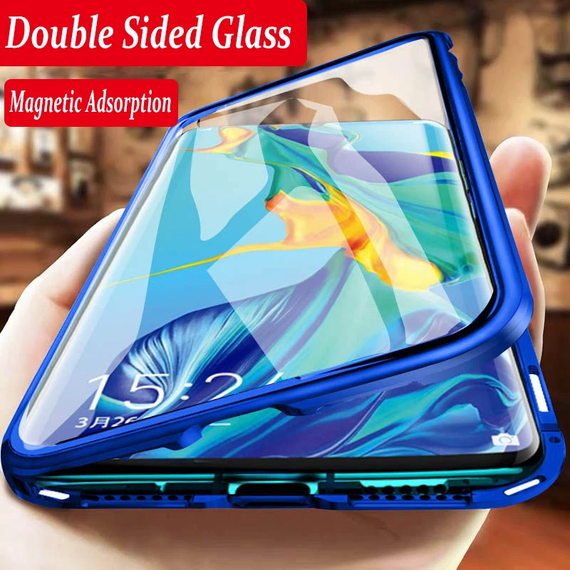 Полностью Магнитный чехол для телефона Huawei P30 NOVA 5 Pro Mate 20x P20 двухсторонний