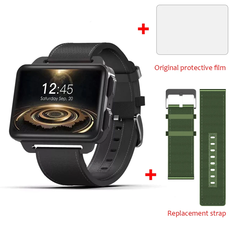 Black green film LEM4 Pro, 2,2 дюймовый экран, 3g, Смарт-часы, Android 5,1, gps, wifi, 1 Гб+ 16 ГБ, 1200 мАч, большая батарея, Bluetooth, умные часы для мужчин и женщин - Цвет: Black green film
