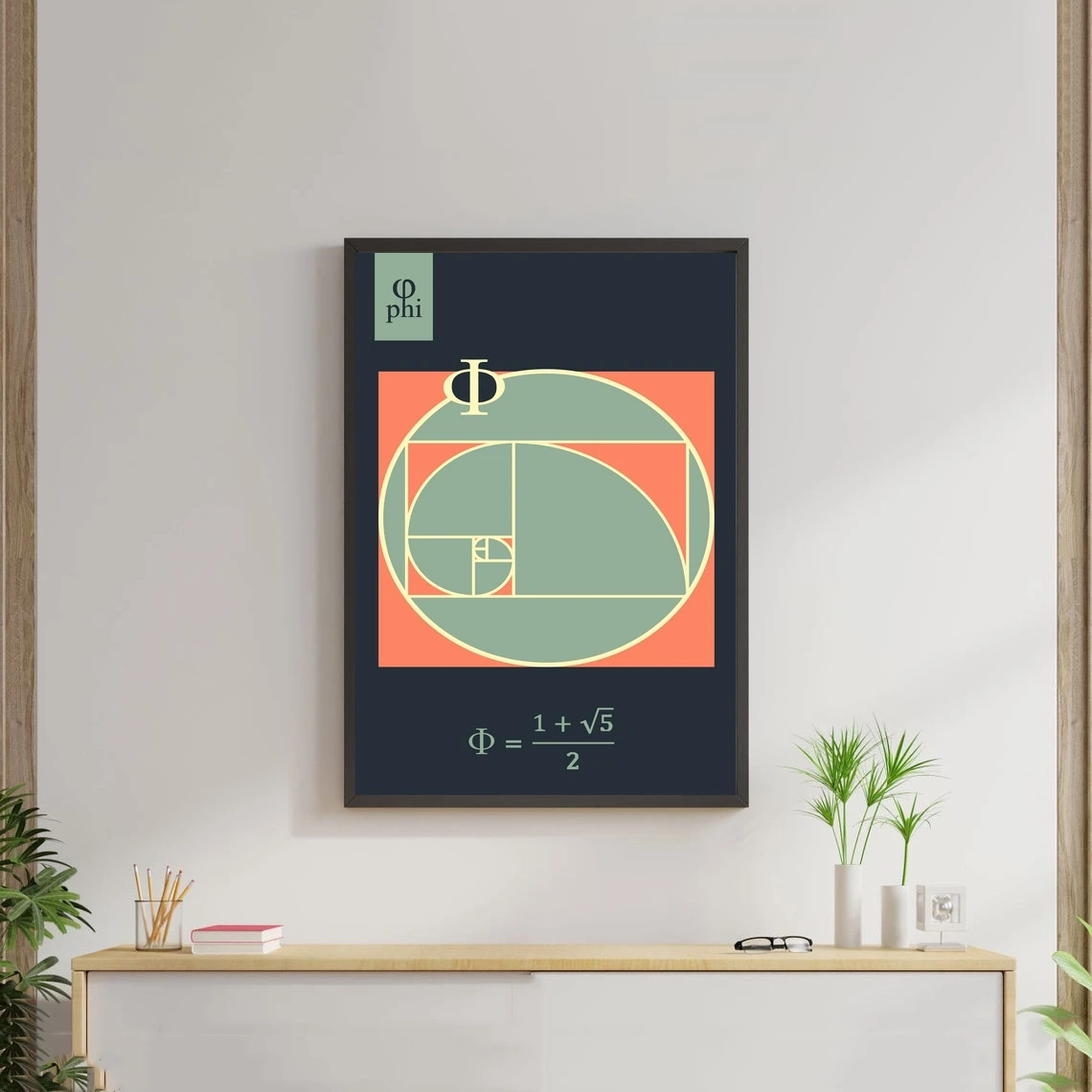 Золотое Соотношение (Phi) математический плакат холст печать настенная живопись