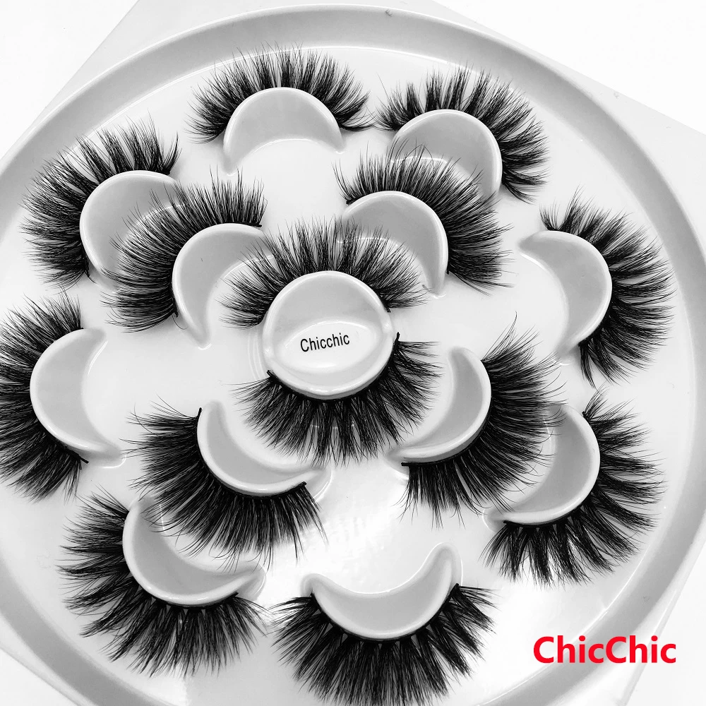 ChicChic 7 пар 6D норковые натуральные накладные ресницы 25 мм длинные ресницы для макияжа пушистые норковые ресницы для наращивания ресниц норковые ресницы Инструменты для красоты - Цвет: ChicChic
