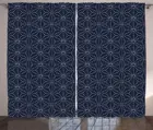 Японские шторы восточные мотивы с пунктирными линиями геометрические формы на синем фоне занавески для гостиной спальни
