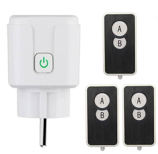 433 МГц AC 110 В 220 ЕС RF Интеллектуальная вилка питания с монитором Беспроводная