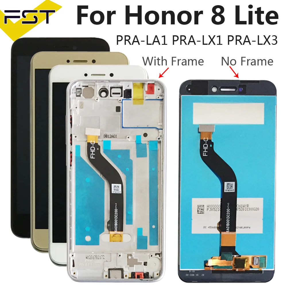 ЖК дисплей для Huawei Honor 8 Lite с сенсорным экраном и дигитайзером в сборе рамкой PRA TL10