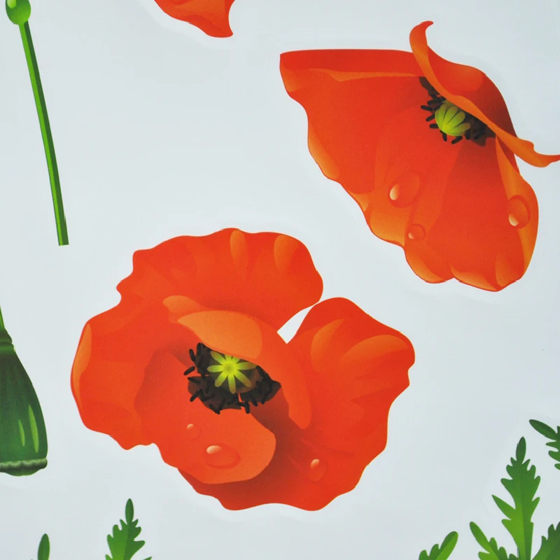 Элегантная женская Наклейка на стену в виде кукурузного мака ПВХ