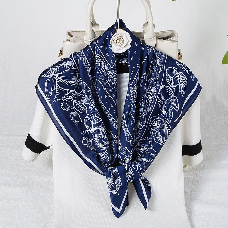 Fashion 70*70cm Square Scarf Hair Tie Band For Date Party Women Elegant Small Skinny Head Neck Silk Drop Ship | Аксессуары для
