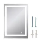 Для ванной комнаты горизонтальный светодиодный подсветкой зеркала ванны настенное косметическое зеркало для макияжа с сенсорной кнопкой зеркала для ванной комнаты оптовая продажа HWC