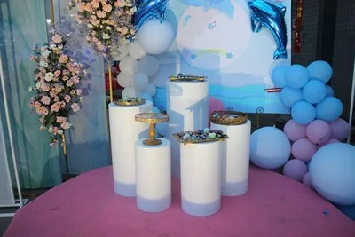 wedding kids party stage backdrops cylinder column large arch for flower balloons dessert table tall cake stand pillar holders | Дом и сад