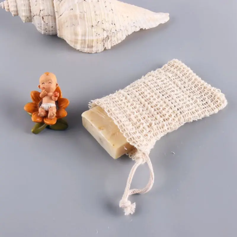 

10 Pack Natural Exfoliating Soap Saver Handmade Sisal Soap Bags Mesh Soap Bags Pouch Holder Bath Soap Holder
