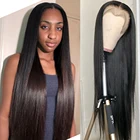 13x 4 парики из человеческих волос на фронте шнурка для черных женщин 30 дюймов парик из прямых бразильских коротких волос 4x4