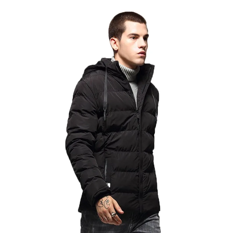 2019 Новая зимняя мужская однотонная парка теплые куртки простая практичная
