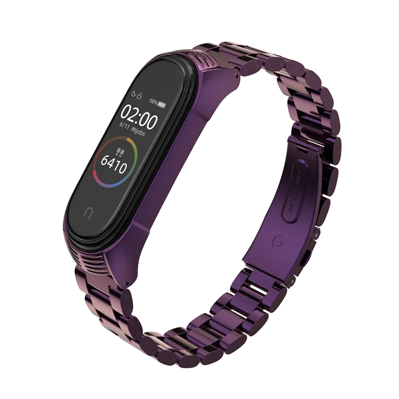 Металлический браслет из нержавеющей стали для Mi Band 4 Xiaomi 3 аксессуары