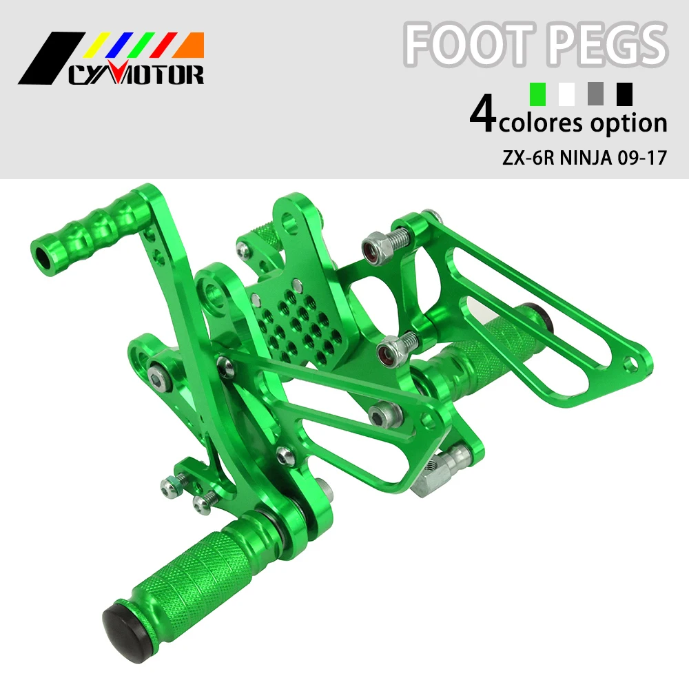 

Motorcycle CNC Adjustable Foot Pegs Footpeg For KAWASAKI Ninja ZX6R ZX636 99-02 ZX9R 99-03 ZZR600 05 06 07 08 ZX-6R ZX-9R