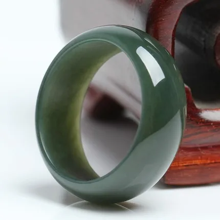 

100% Natural Hetian Black Green Jade Rings Jadeite Jade Ring Male And Female Jade Ring Jade Gift Rings Brand Men Women Real Jade