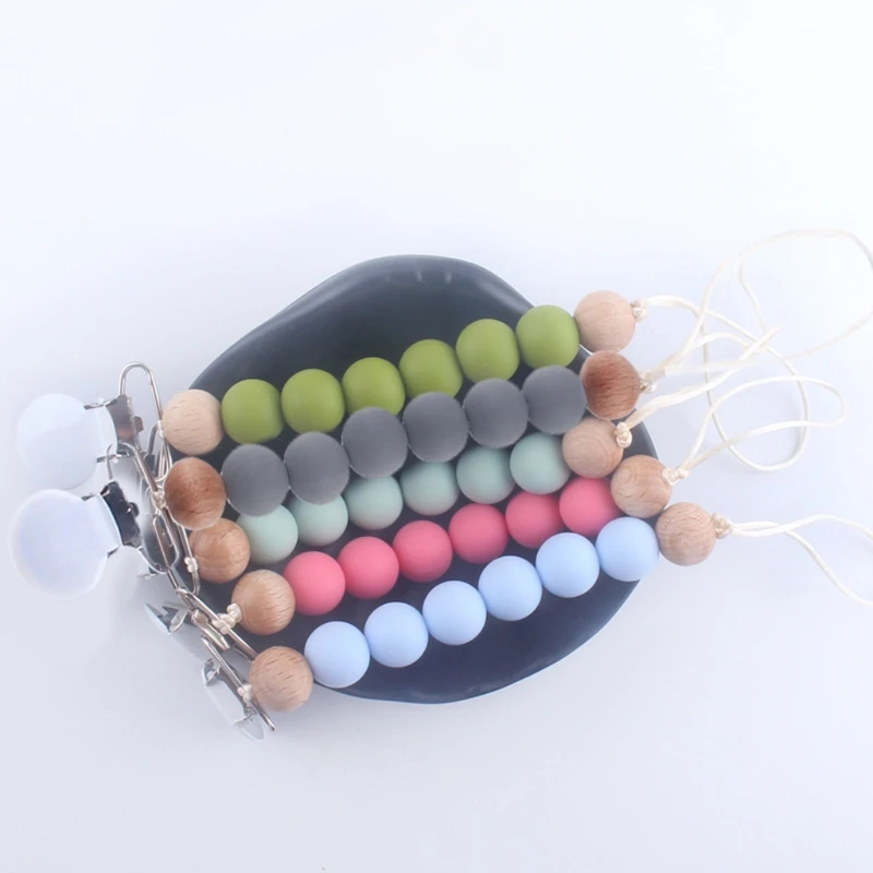 2021 New Pacifier Clips Chain Silicone Dummy Clip Holder Soother Chains Baby Teething Toy