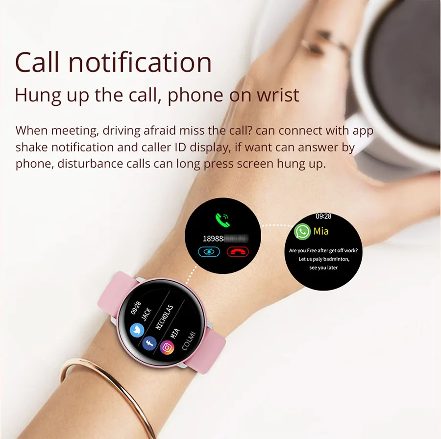 COLMI SKY2 Smart Watch IP68 Waterproof Fitness Activity Tracker Heart Rate Monitor Bluetooth Brim Sport Men Women Smart Clock