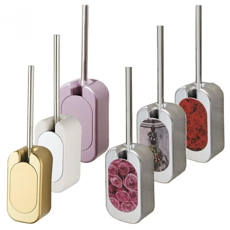 

Hotel Toilet Brush Box Set Bathroom Wall Mounted Spray Paint Toilet Brush Set Hole Free Toilet Cleaning Brush