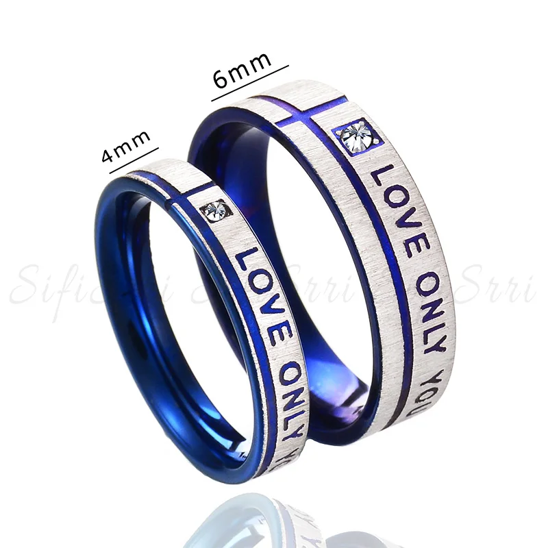Кольца из нержавеющей стали с фианитом для влюбленных пар|Обручальные кольца| |
