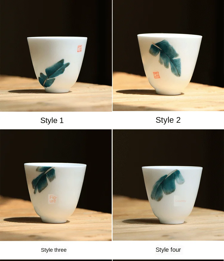 

Hand-Painted Ceramic Whiteware Ceramic Cup Handmade KungFu Tea Ceremony Teacup Master Cup Single Cup Chinese Ceramic Cups
