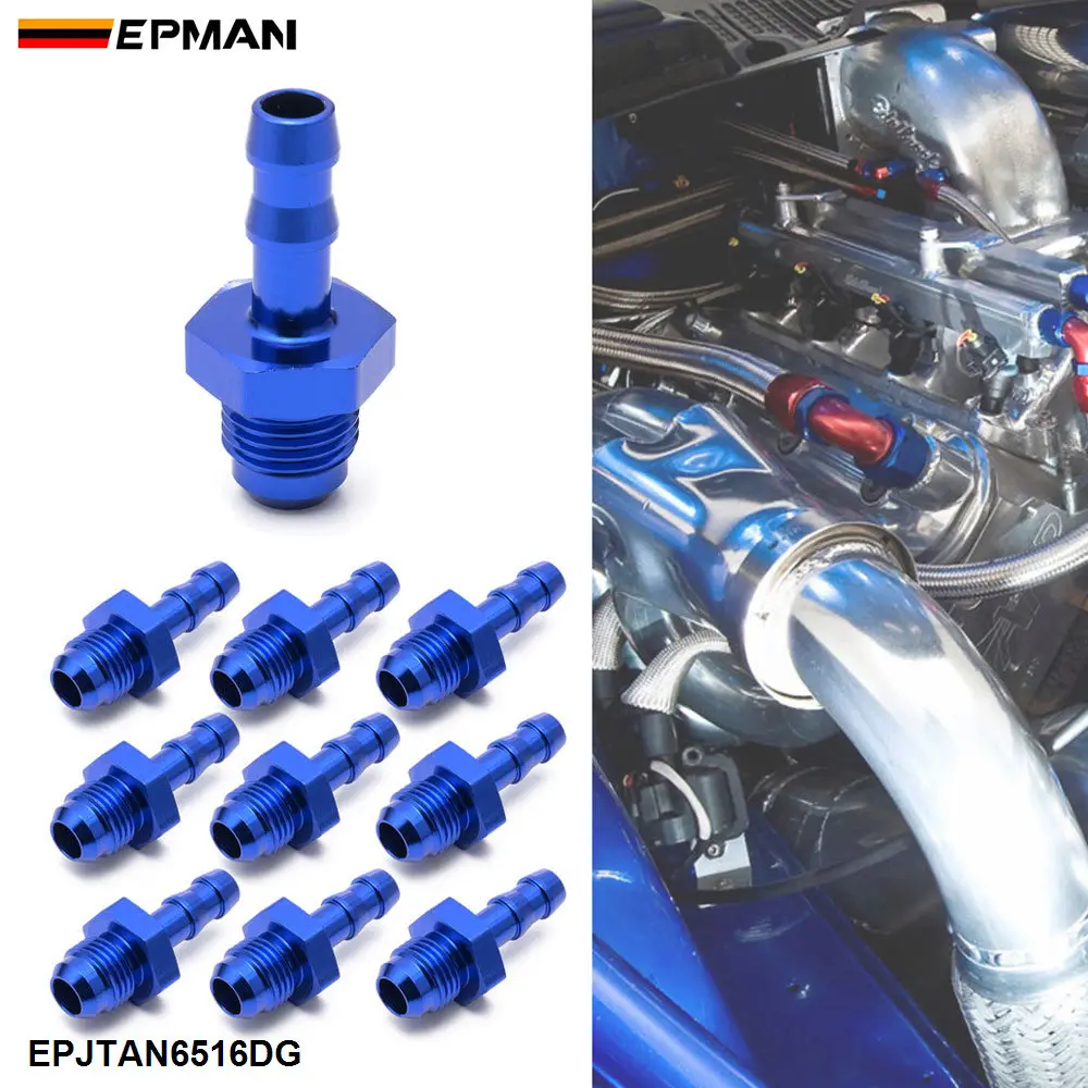 

EPMAN 10 шт. 6AN Male Flare к 5/16 дюйма шланг штуцер топливной трубки синий Алюминиевый адаптер для топливной системы EPJTAN6516DG