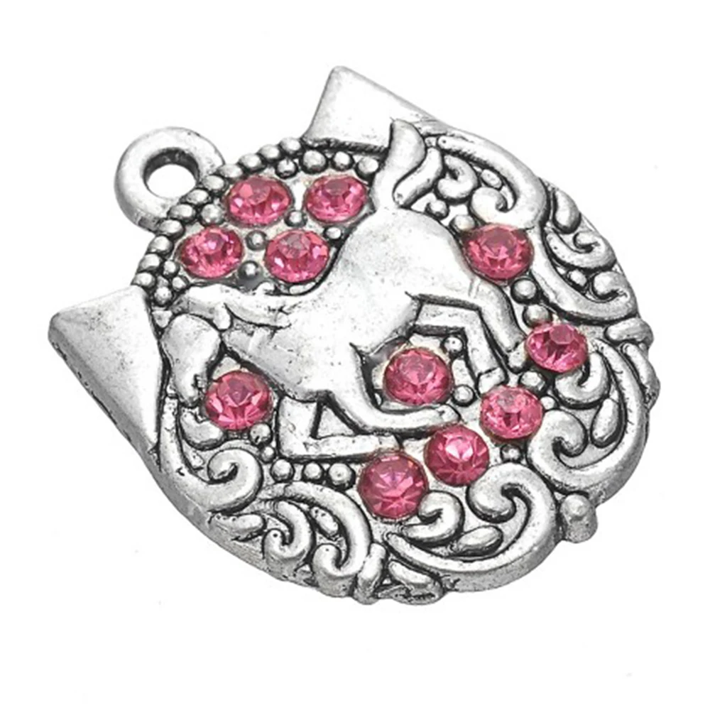 2020 Серебряный покрытый гравированный в форме лошадок животных винтажные