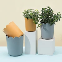 new creative nordic style thick flower home balcony garden decoration plastic vase desk office succulent pot with tray