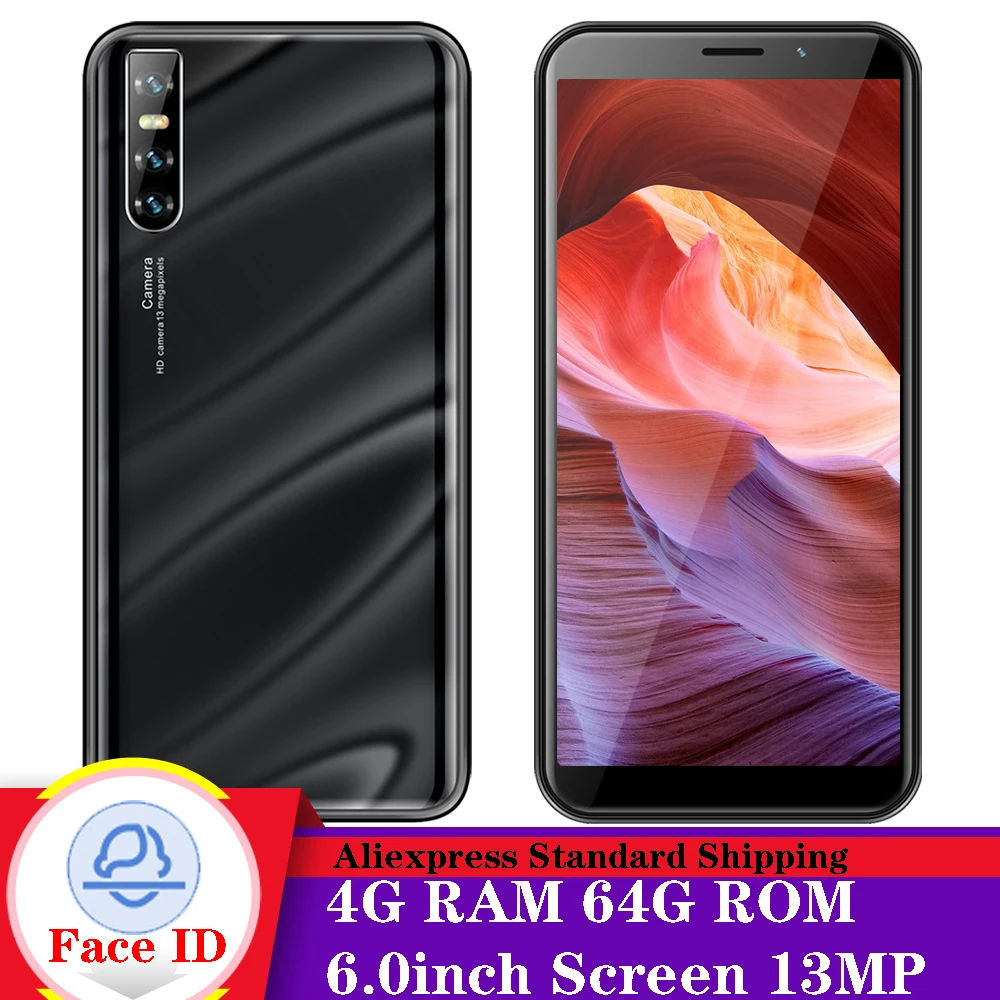 

Note 9s smartphones 13MP quad core 4GB RAM 64GB ROM face ID unlocked mobile phones android cheap celulares wifi Play store 3G
