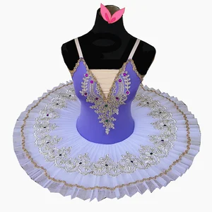 Профессиональный Балетный пачка Лебедь озеро фиолетовый танцевальный костюм для блинчиков для девочек классический балетный купальник балетное платье для детей