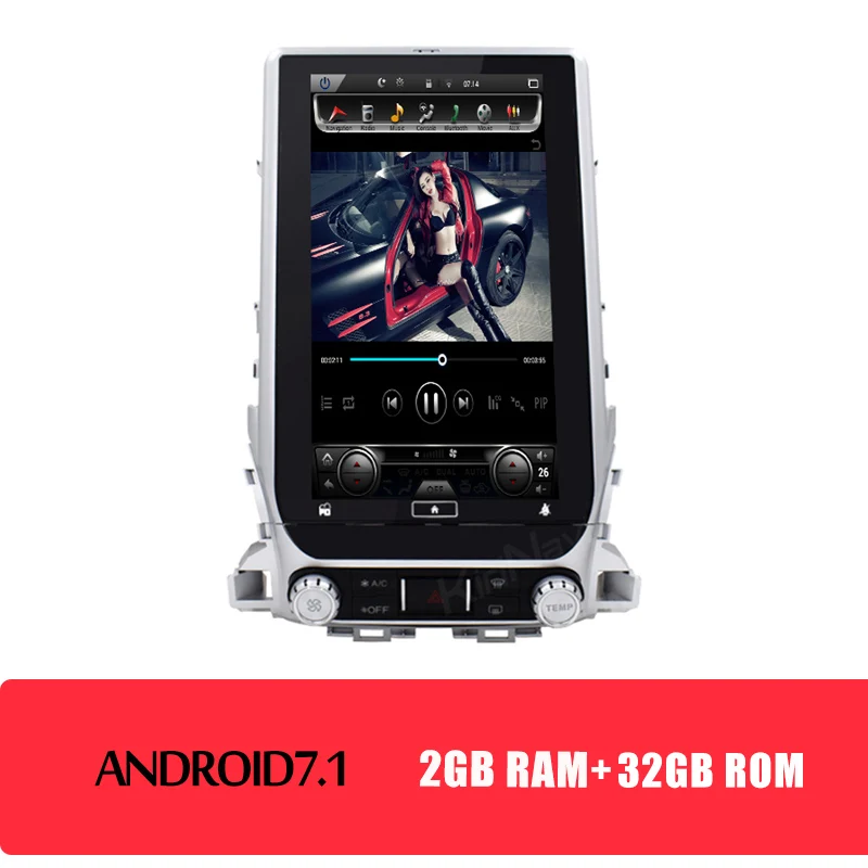 Android Car Radio KiriNavi вертикальный экран Tesla стиль 14 ''Android 8,1 Автомагнитола для Toyota Land Cruiser 200 Автомобильный мультимедийный Dvd НАВИГАЦИЯ - Цвет: Android Car Radio