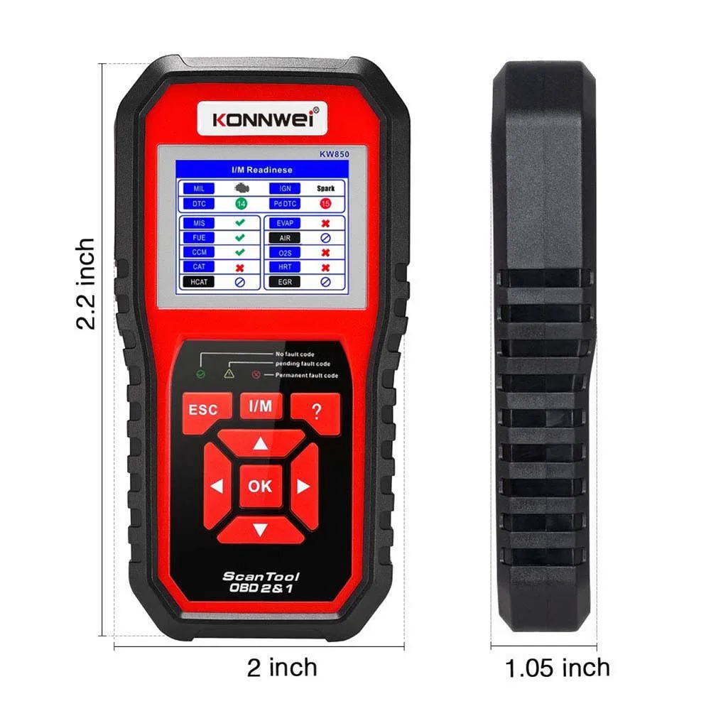 Профессиональный OBD2 сканер автомобильный KW850 считыватель кодов OBD II и EOBD