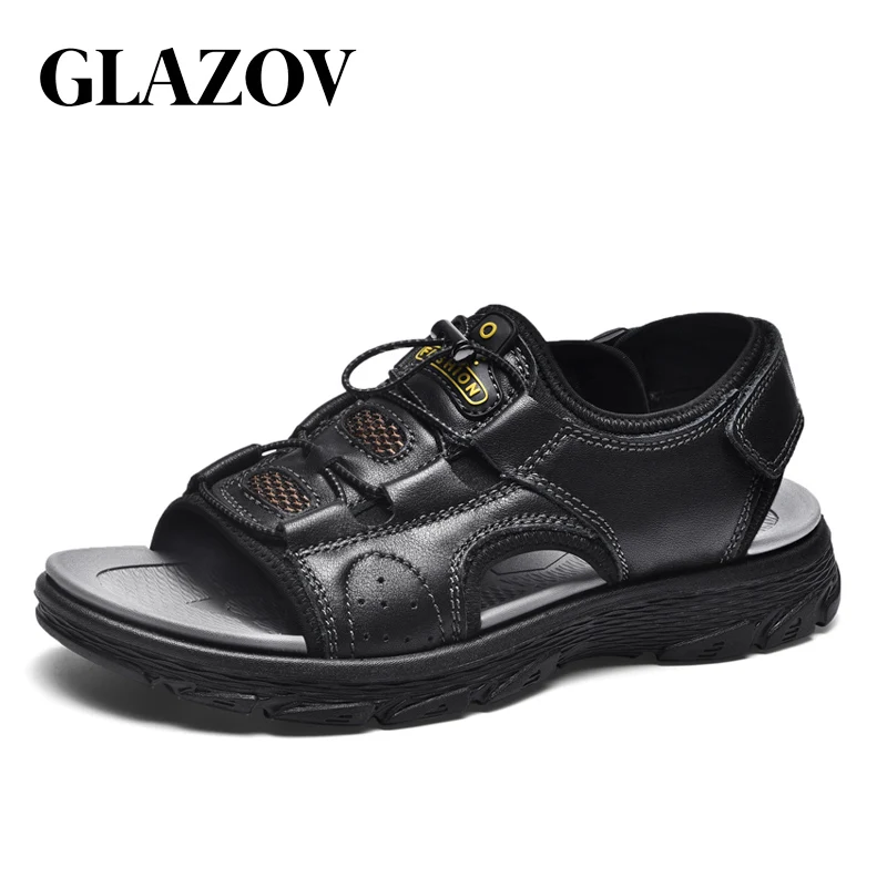 

Summer Men's Sandals Genuine Leather Men's Beach Sandals Outdoor Fashion Men's Footwear Soft Breathable Men's Shoes Hot sale