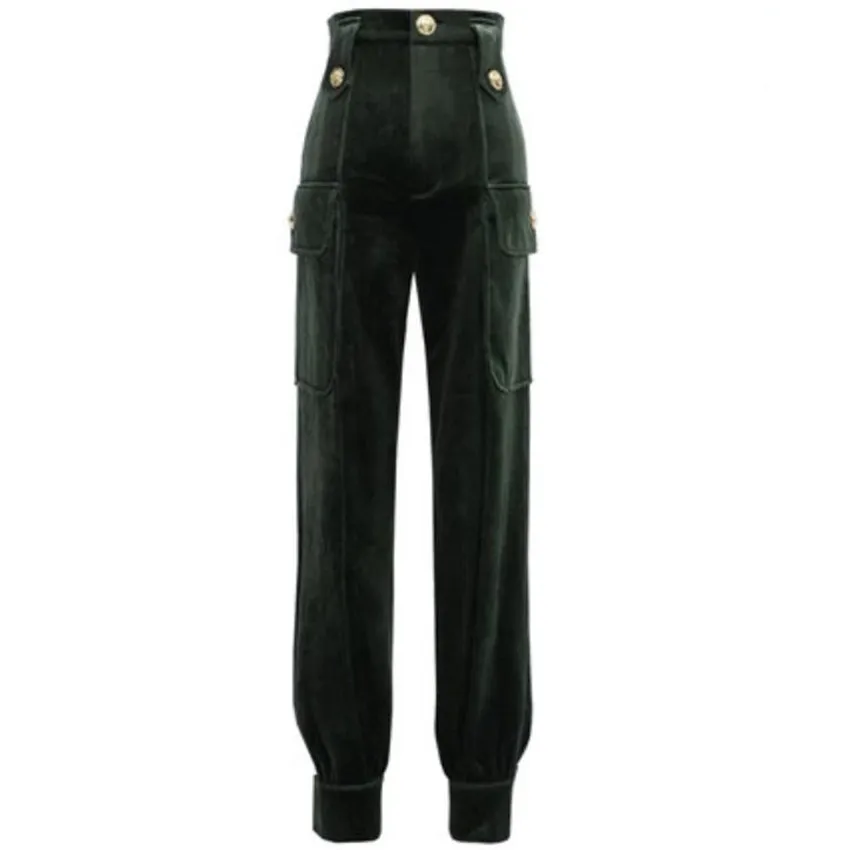 

Женские вельветовые шаровары, толстые штаны с высокой талией, Свободные повседневные брюки до щиколотки, новые брюки-карго с эластичным поясом