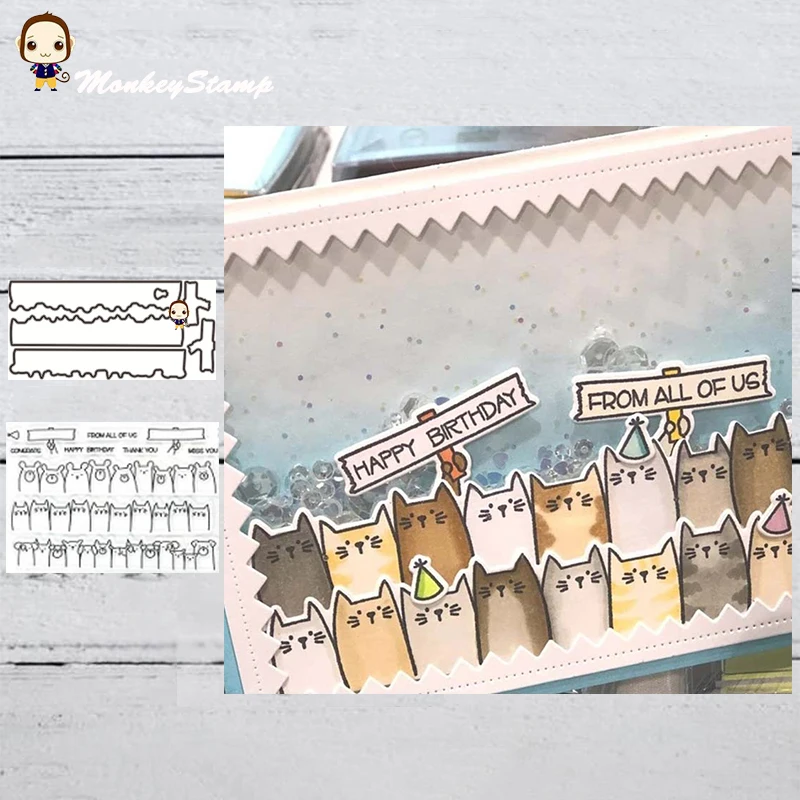 MonkeyStamp животных кошек металлические режущие штампы и для скрапбукинга DIY