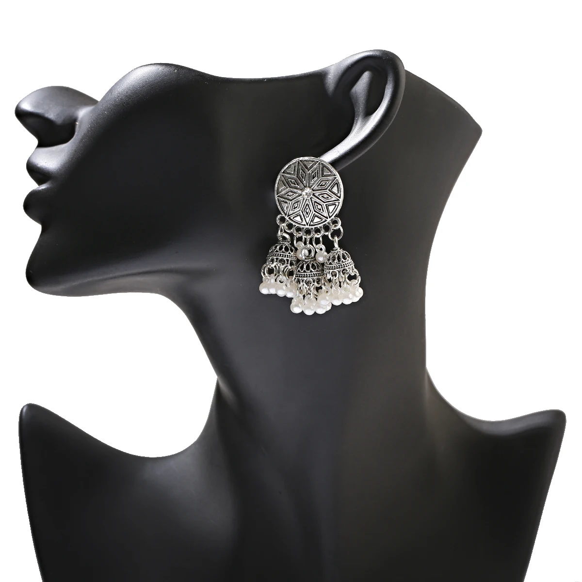 Женские серьги-колокольчики Jhumka индийские украшения жемчужные серьги для