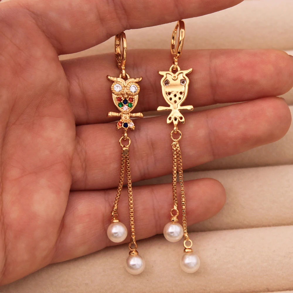 

Trendy Dangle Drop Earrings Simulated-Pearl Animal Earring For Women Fashion Jewelry Accessories Wedding Party Anniversary Gift