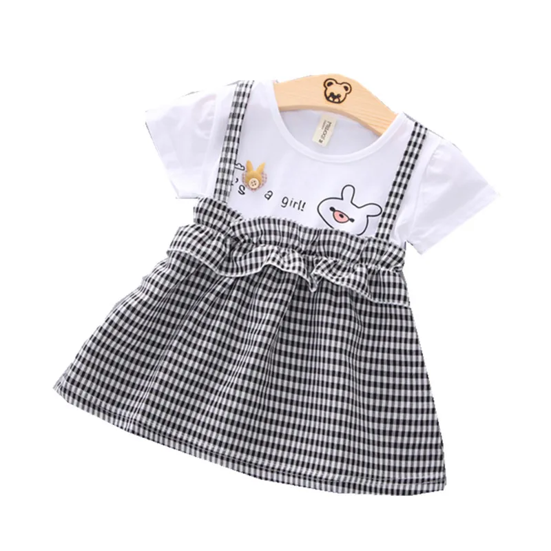 

Детская летняя одежда, одежда для маленьких девочек с мультяшным принтом, Сетчатое платье с коротким рукавом, Детские модные спортивные кос...