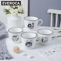 japanese cute hand painted cat paw ceramic cup simple creative ins cup with home nordic coffee cup breakfast cup tea set