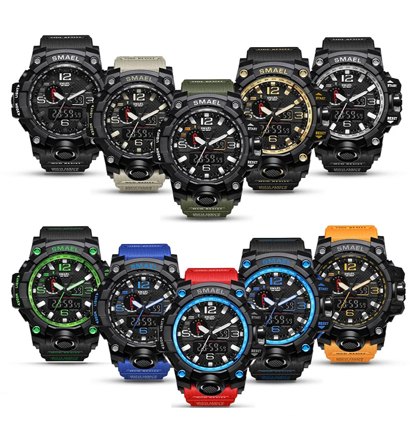 SMAEL мужские часы многофункциональные модные водонепроницаемые электронные для