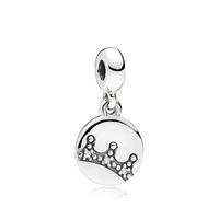 original 925 sterling silver charm new crown charm jewelry pendant fit pandora women bracelet necklace diy jewelry
