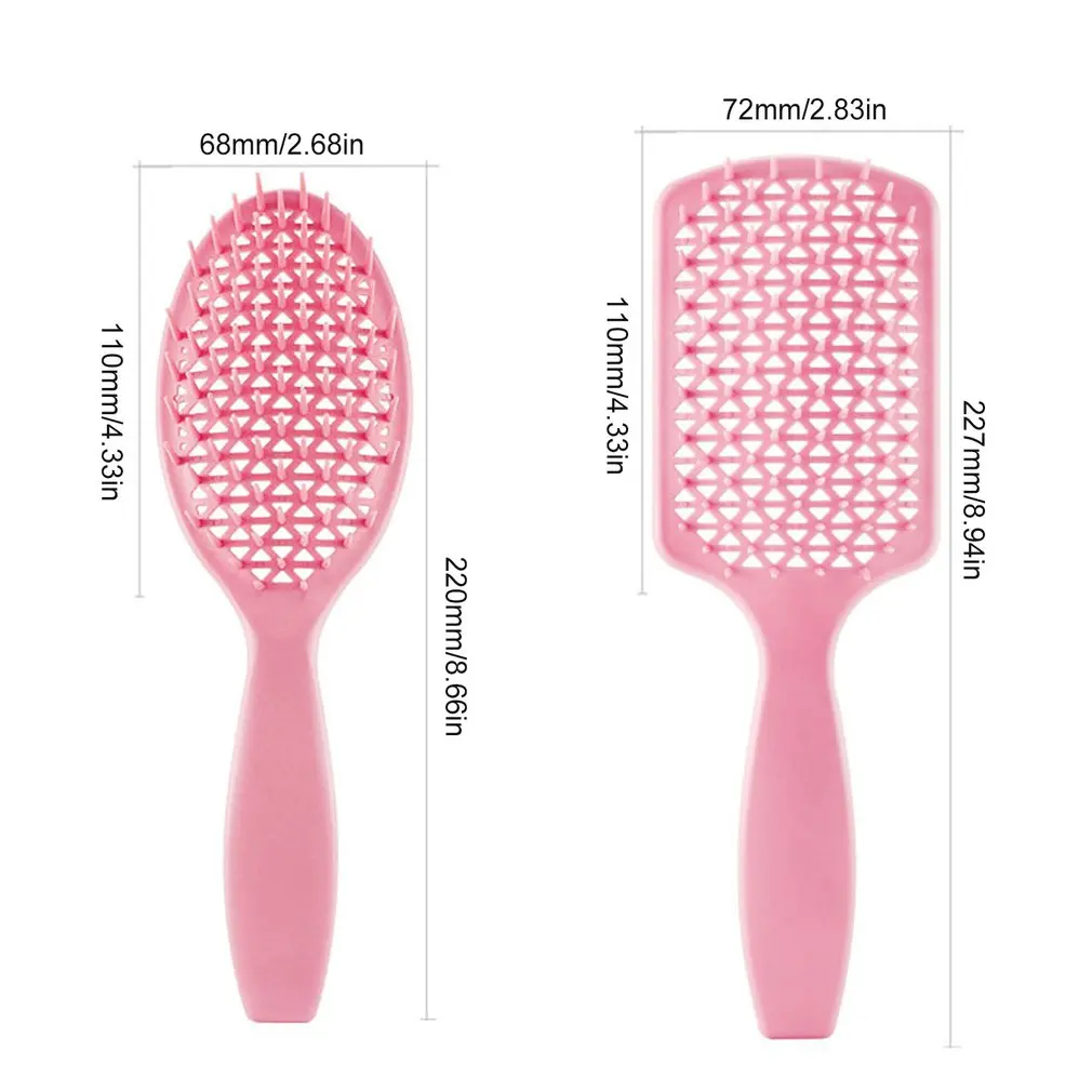 

1pc Square Portable Mesh Hollow Comb Hair Styling Smooth Hair Care Large Bending Comb 5 Color Optional