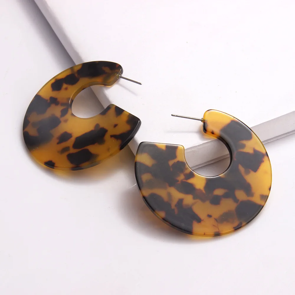 Новое поступление женские круглые леопардовые полимерная серьга ацетат