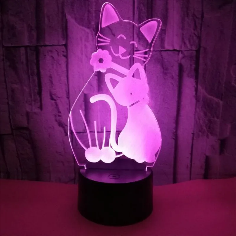 

Cute Cat 3D LED Night Light Gifts Baby Home Decoration RGB Colorful USB Table Lamp Touch Remote Lampara Room Creative Lighting