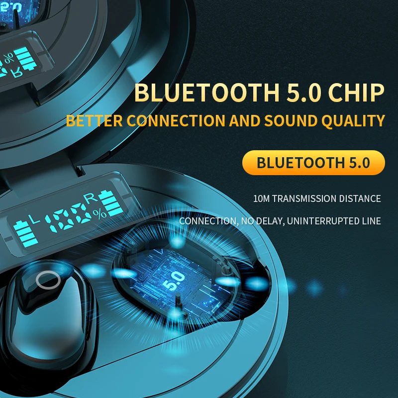 Беспроводной наушники TWS Bluetooth с микрофонами спортивная водонепроницаемая