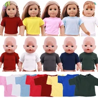 doll clothes solid colors t shirts cotton for 18 inch american of girls doll43cm baby doll for our generation christmas toy