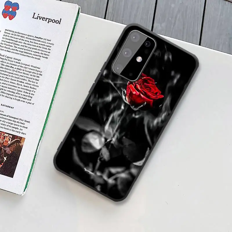 

black Red Rose flower Phone Cases for Samsung S6 S7 edge S8 S9 S20 S21 S30plus ultra S21/S30 S10-5G lite 2020 S10E