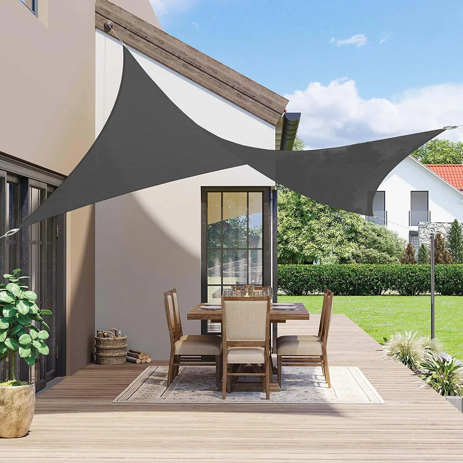 

Sun Shelter Outdoor Uv Protection Four-corner Shade Sail Garden Shade Cloth Swimming Pool Sun Protection Garden Spinnaker